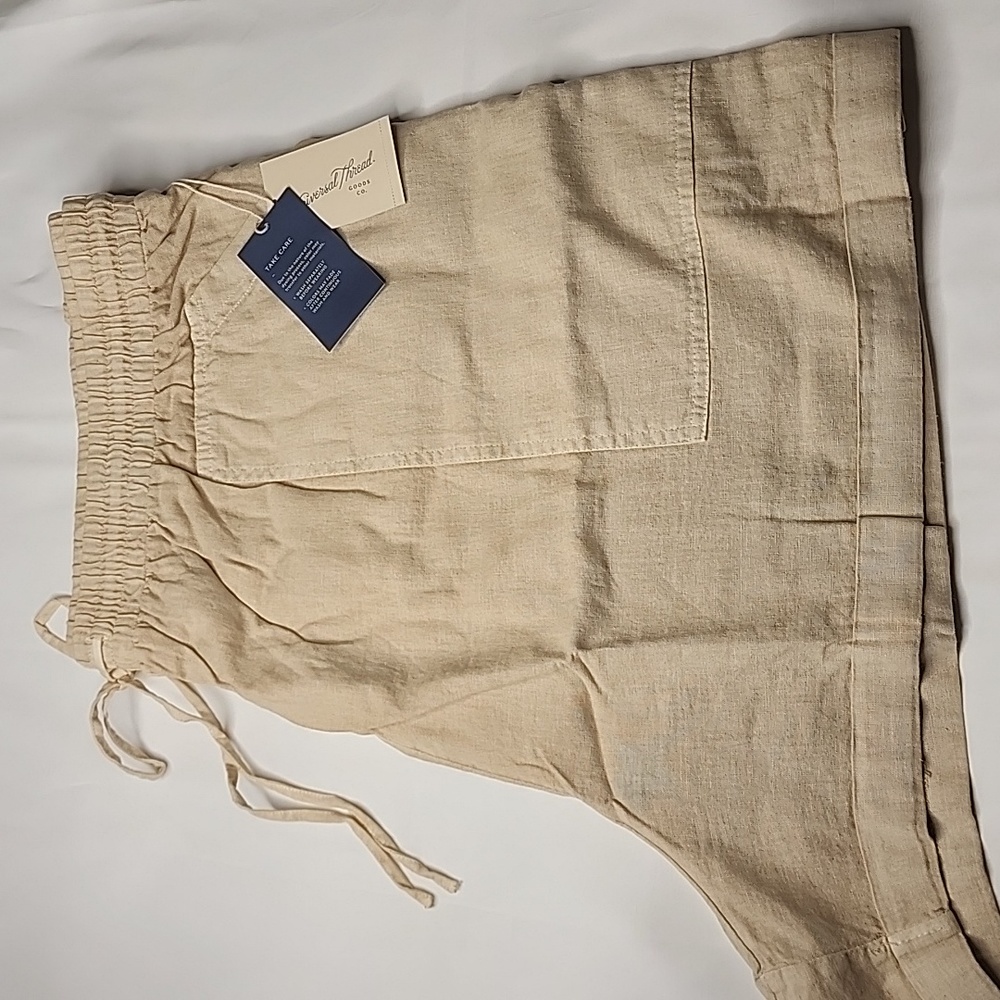 Universal Thread White Paperbag Shorts Pull On Stretch Waist Tie Linen-XL NWT